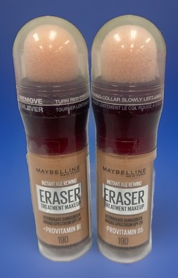 Maybelline Instant Age Rewind Eraser 190 Nude Foundation Lot Of 2