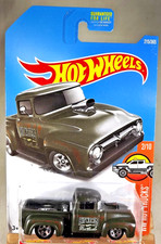 2017 Hot Wheels #215 HW Hot Trucks 2/10 CUSTOM 56 FORD TRUCK Dark Green w/5 Sp