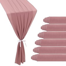 Pack 10Ft Chiffon Table Runner 29x120 Inches Sheer Fabric Table 6 Dusty Rose