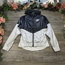 Nike Windbreaker Outdoor Jacket Windrunner Women's Xsmall Black White Running