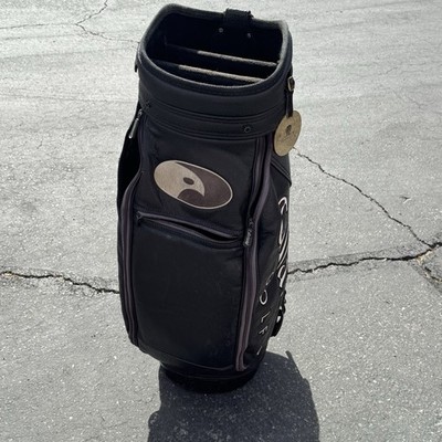 Vintage Callaway 6 Way Staff Cart Golf Bag Black Faux Leather w