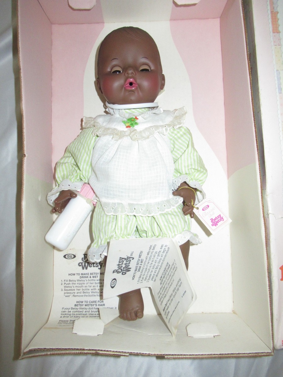 NEW 1983 vtg Ideal Betsy Wetsy Doll African American 16