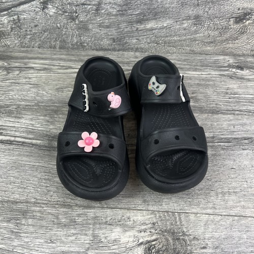 Crocs Iconic Black Mega Crush Sandal Adventure Beach Platform Mens 5 /Women Sz 7 - Picture 1 of 9