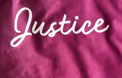 Justice Size 8 Maroon/Burgundy 1-Pc Logo Swimsuit Summer Swim - Picture 2 of 7