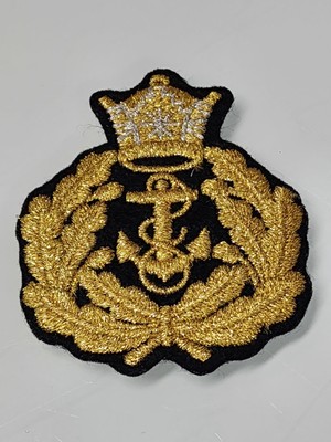 Royal Marine Sew On Patch Gold Black Silver Crown & Anchor Embroidered Naval