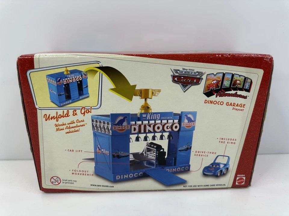 Rare Vintage Disney Cars Mini Adventures Dinoco Garage Playset The King - Image 3 of 4