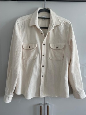 Reiss Herren Overshirt Jacke Gr. M weiß Off White Cordhemd