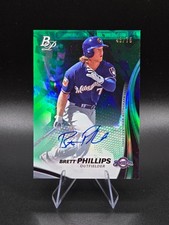 2017 Bowman Platinum Top Prospects Autographs Green #TPBP Brett Phillips SP/75!