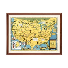 Old Map of United States 1944 - Vintage United States Art Wa