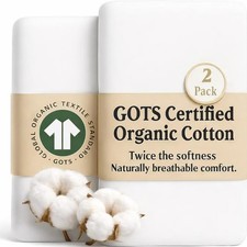 GOTS Organic Bedside Bassinet Sheets 33x20 and 35x19 for Baby Delight, Ronbei...