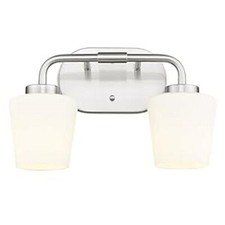 Bathroom Light Fixtures 2-Light Brushed Nickel Vanity Lights Over Mirror Milk Gl