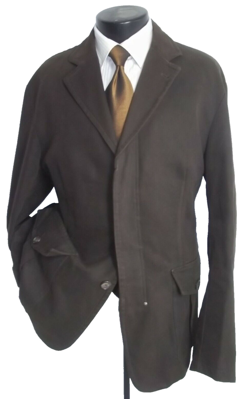 Paoloni Brown 3Button Patch Pockets Casual Cotton… - image 3