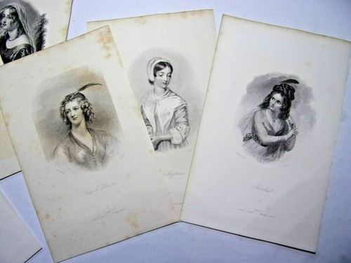 1842. Important lot de 15 gravures " Galerie des femmes de Walter Scott " - Picture 2 of 6