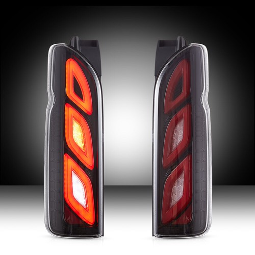 FULL LED Tail Lights Clear For 2005-2018 Toyota Hiace w/Startup Animation Pair - Picture 2 of 19