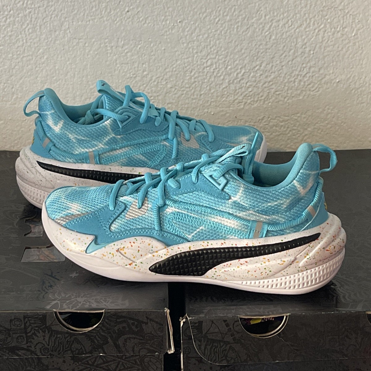 Puma RS-Dreamer Super Mario Sunshine JR Nintendo 64 White/Blue #195077-01  Sz