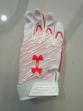 Under Armour Spotlight Ultra GG Football Gloves White/Red Size XL MSRP 55.00