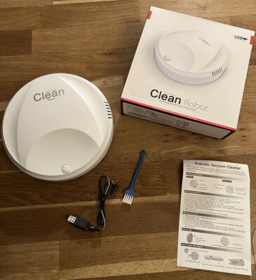 USB Cleaner Robotic Saugroboter Weiß 3,7 Volt USB Saugen Reinigen Clean Robot