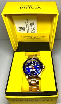 New INVICTA, Limited Edition MICKEY MOUSE,with Black Dial & Handsome, Silver, Bl