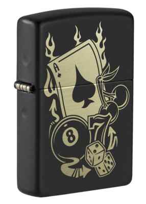 Zippo 49257, Casino Gambling Design, Black Matte Lighter | eBay