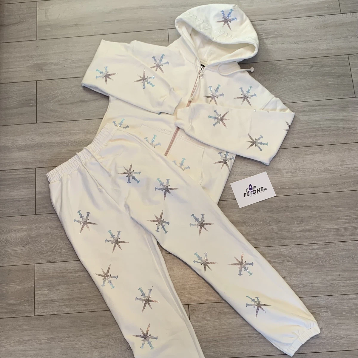 unknown london white dagger gradient rhinestone tracksuit Size L. Fast Ship  | eBay