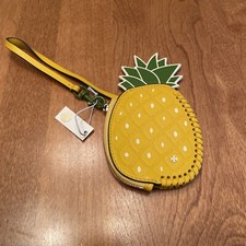 Tory Burch Pineapple Coin Pouch Key Fob Wallet Wristlet NWT