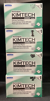 Kim Wipes Disposable Task Wipes Lint Free 4.5 x 8.5'' 4 X 280 ( 1120 Wipes)