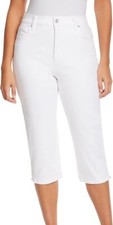 Gloria Vanderbilt Womens Amanda White Capri Pants Classic Rise Size 14 NEW