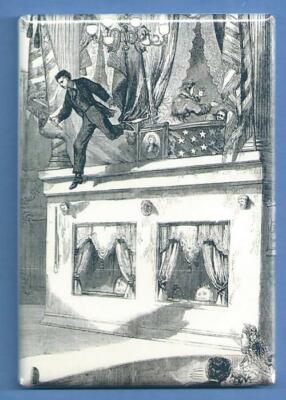 JOHN WILKES BOOTH *2X3 FRIDGE MAGNET* ACTOR ASSASSINATION OF ABRAHAM LINCOLN GUN