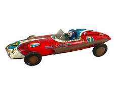 Vintage SN Japan RED ARROW 7 Friction Toy Car Tin Litho Racecar  