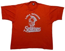 Vintage Screen Stars Best LIMA SENIOR HIGH SCHOOL Spartans Ohio T-Shirt USA XL