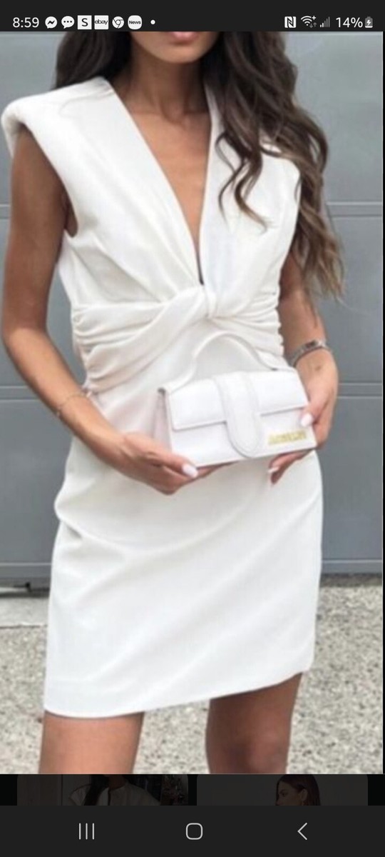 NWT Zara Size XS white Ivory Mini Cocktail Dress 7941/460