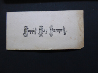 Minnie May Pheman? Iowa County Wisconsin Victorian calling card