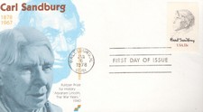 1978 FDC - Scott# 1731 - Carl Sandburg - Spectrum