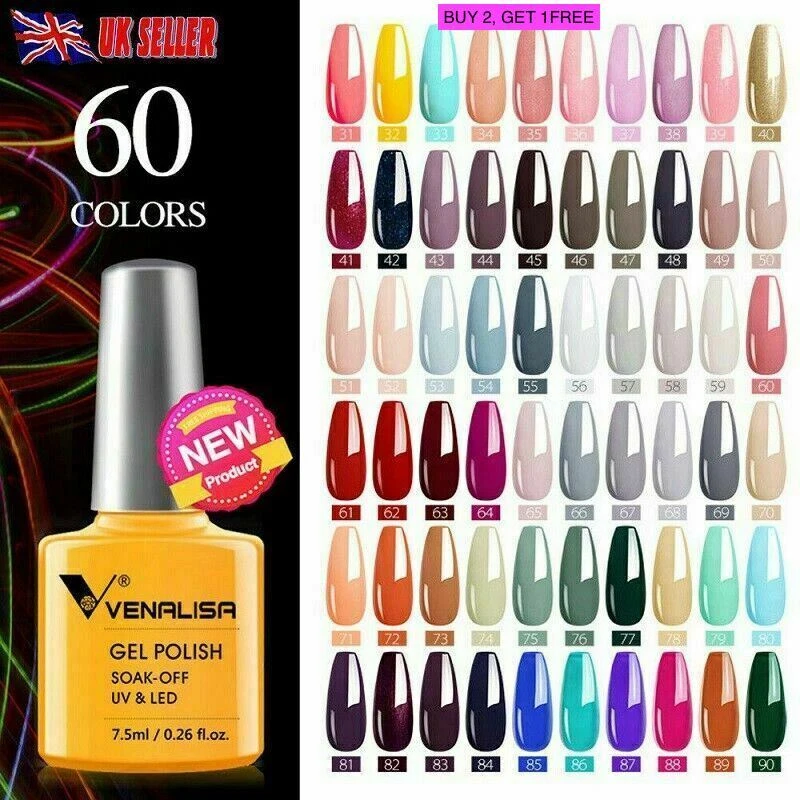 Nail Gel Polish set VENALISA Soak off UV LED Colour Base Top Coat Nail Varnish