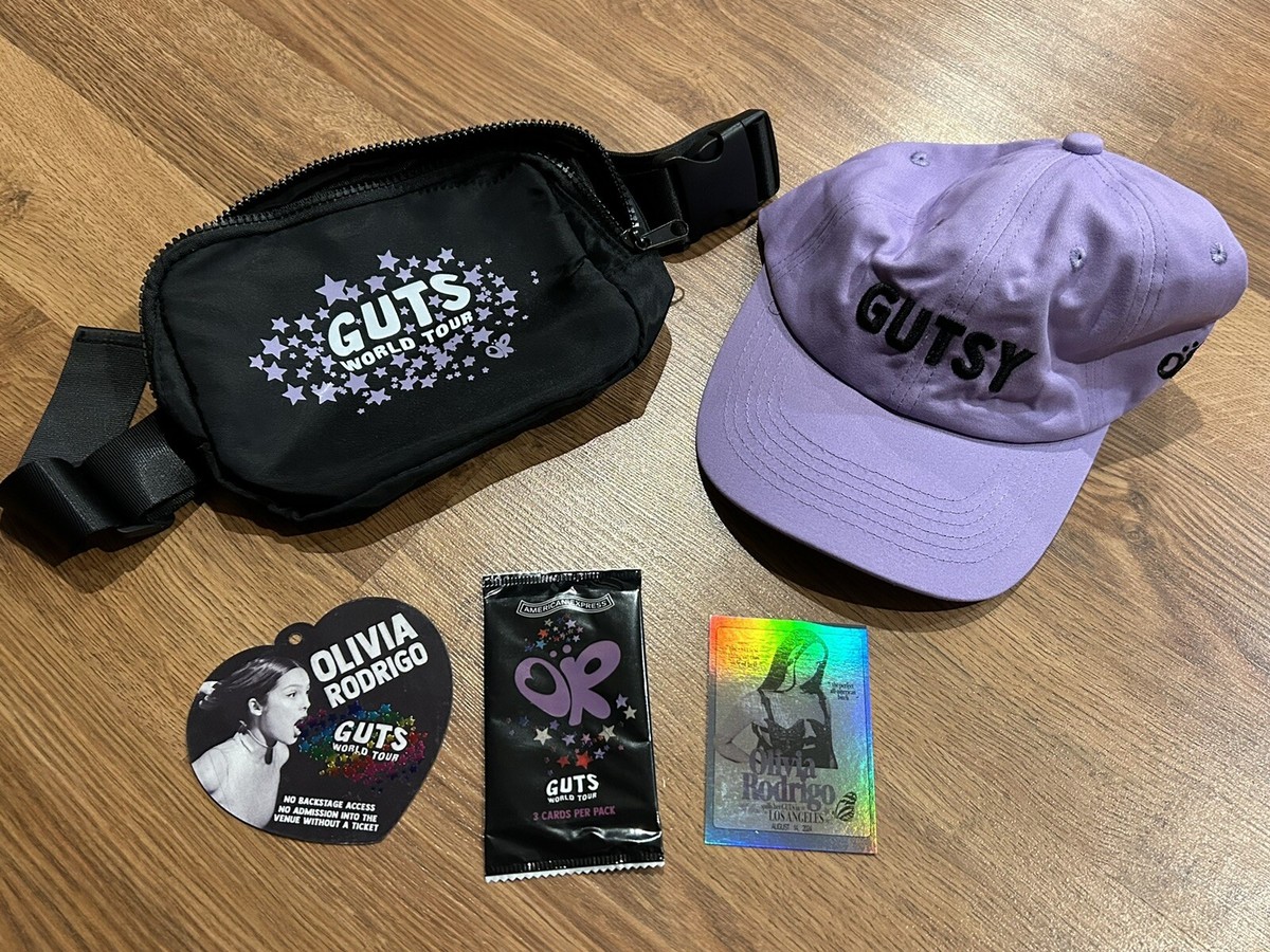 Olivia Rodrigo GUTS 2024 Tour VIP bundle Hat Fanny Pack Pass & Los 
