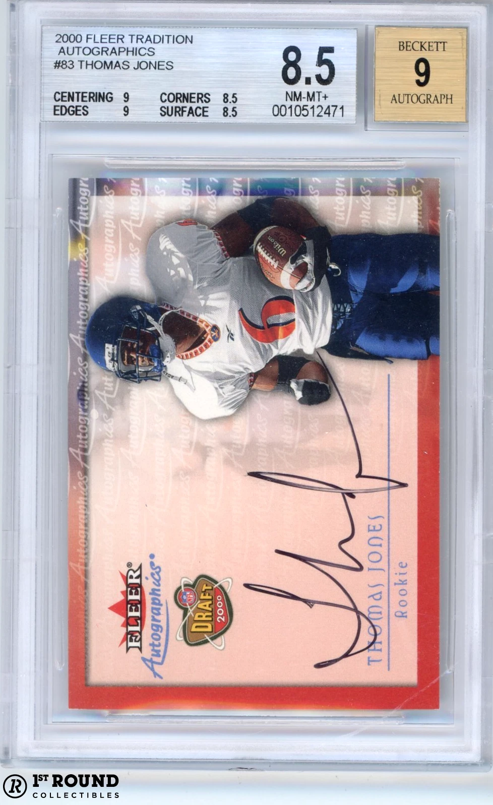 Thomas Jones Fleer Autographics # Base