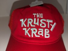 Spongebob Krusty Krab Trucker Hat/Cap Mesh back Snapback Adjustable Red NWT