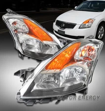 Fit 07-09 Altima S SE SL Sedan 4Dr Headlight Headlamp Lamp Chrome Left+Right Set