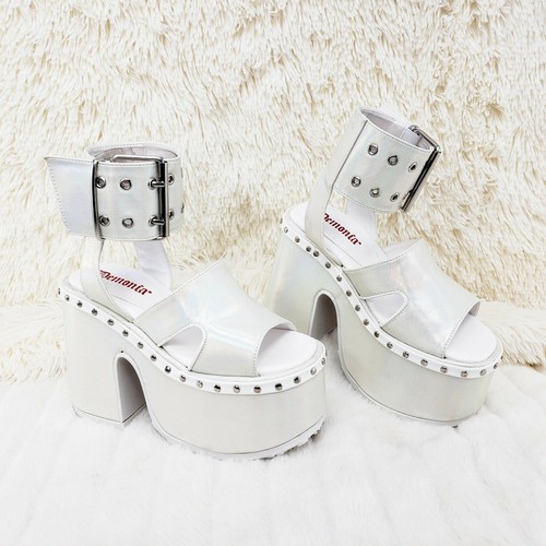 white demonia heels