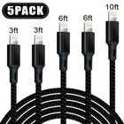 5 Pack Charging Cable Heavy Duty For iPhone 12 11 8 7 6 Plus Charger Cord