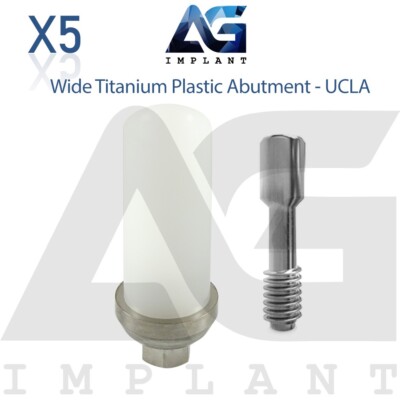 5 Wide Titanium Base Plastic Prosthetic System UCLA Int Hex 2.42mm