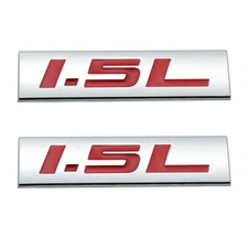 2X Metal Emblem Car Bumper Trunk Fender Decal Logo Badge Chrome Red 1.5L 1.5L