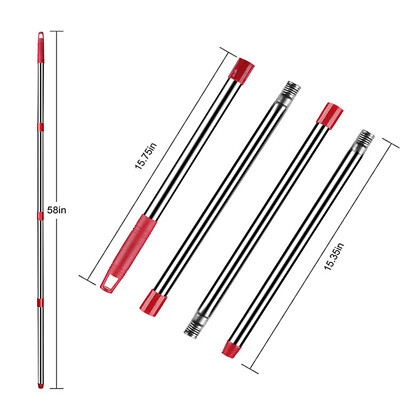 58'' Four-section Fine Thread Mop Bar Stainless Steel Mop Bar For O-cedar/Vileda