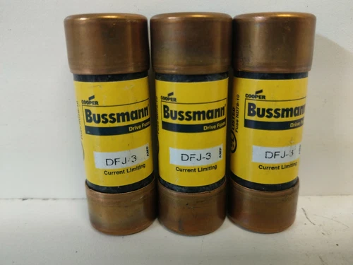 LOT OF (3) GUARANTEED GOOD USED! COOPER BUSSMANN 3A FAST ACTING FUSES DFJ-3