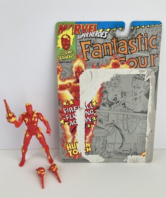1992 Marvel Fantastic Four Human Torch Cosmic Defenders Figure Toy Biz