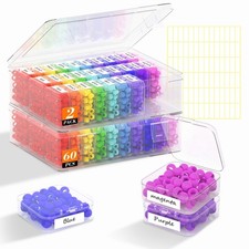 2 Pack 60 Pcs Bead Organizer Box, Clear Plastic Storage Containers Features H...