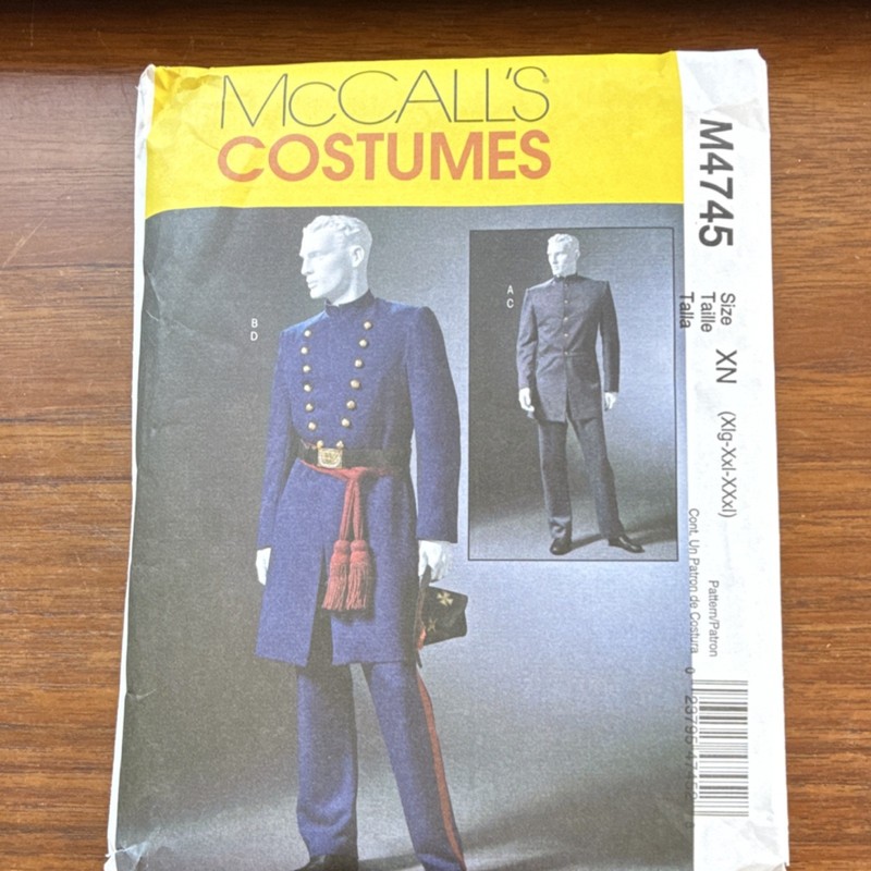 McCall's M4745 Men's civil war Costume Coat and Trousers Sewing Pattern 