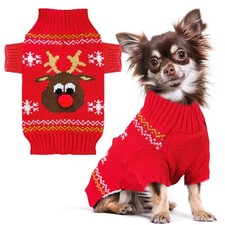 Dog Christmas Sweater Red Ugly Funny Cute Cartoon Reindeer Cat Sweaters Jumpe...