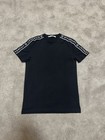 Crew Neck T Shirt sz S Givenchy Black Cotton Logo Tape Sleeve Detail