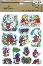 Vintage Hallmark Ladybugs Stickers 4 Sheets New In Package Seals